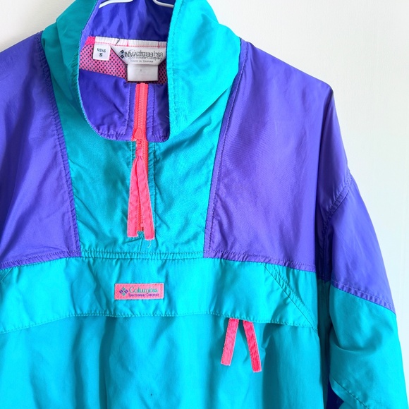 Columbia Pullover Windbreaker Neon Shell - Picture 5 of 6